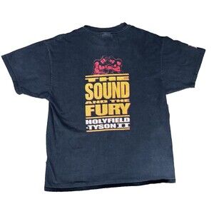 Mike Tyson vs. Holyfield 1997 VTG Sound and Fury St. Ides Gold T-shirt XL RARE